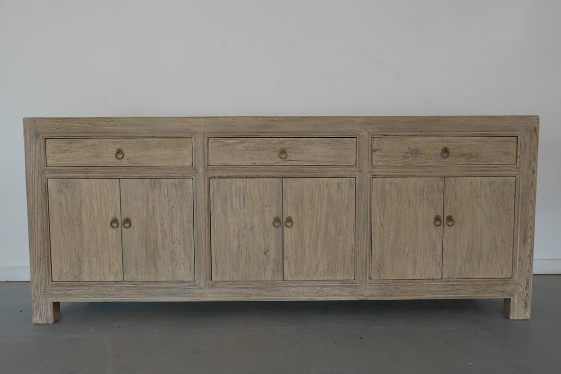 Elm Wood 3 Drawer Sideboard - Trouvaille Imports