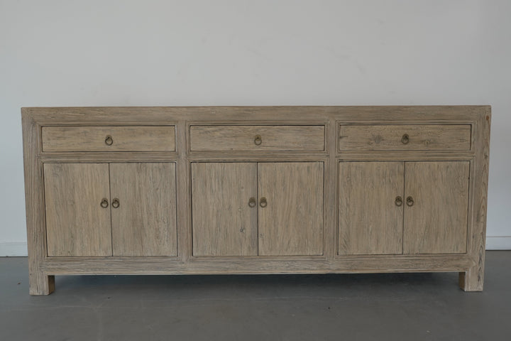 Elm Wood 3 Drawer Sideboard - Trouvaille Imports