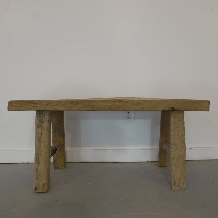Elm Vintage Wood Bench - Trouvaille Imports