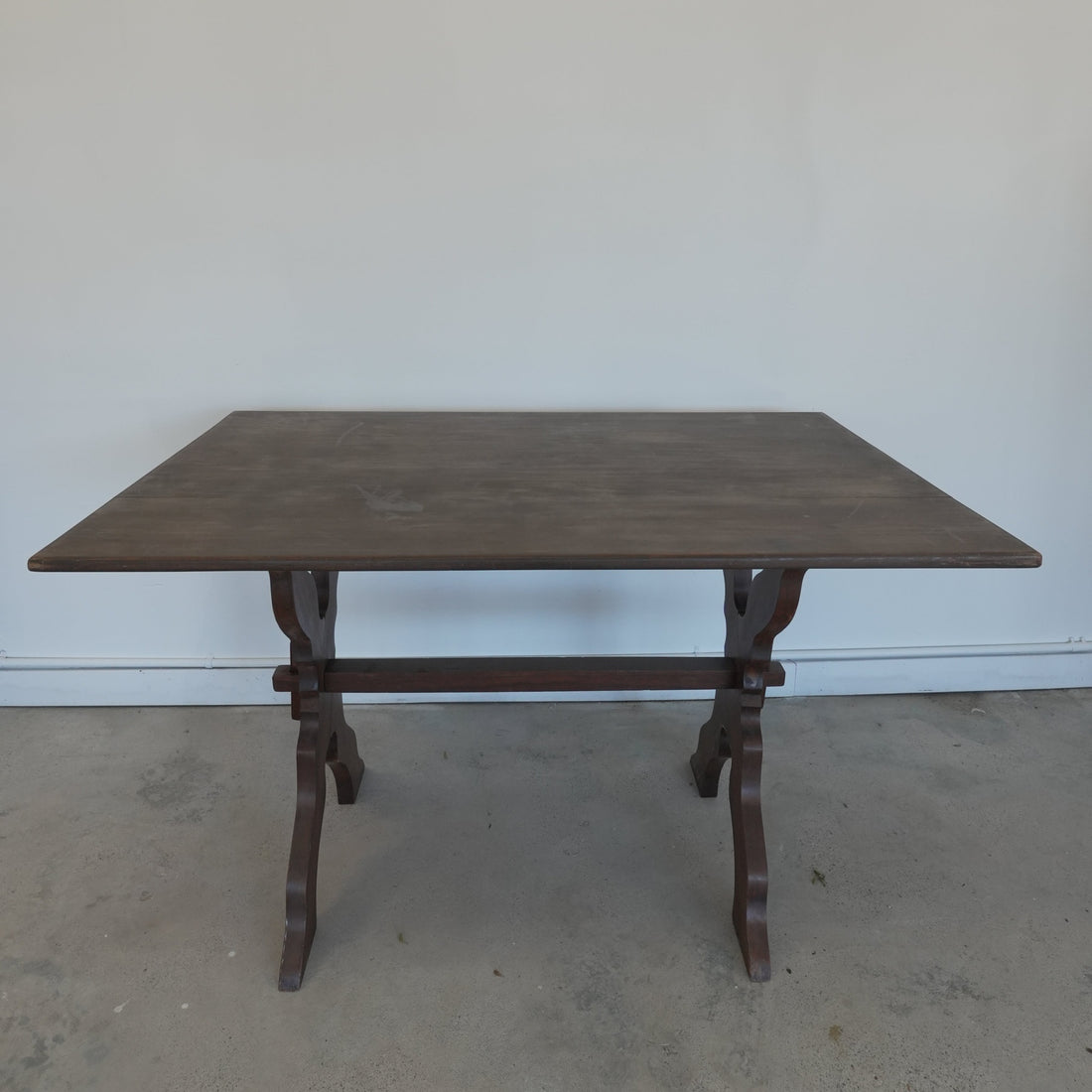 19th Century Italian Walnut Trestle Table