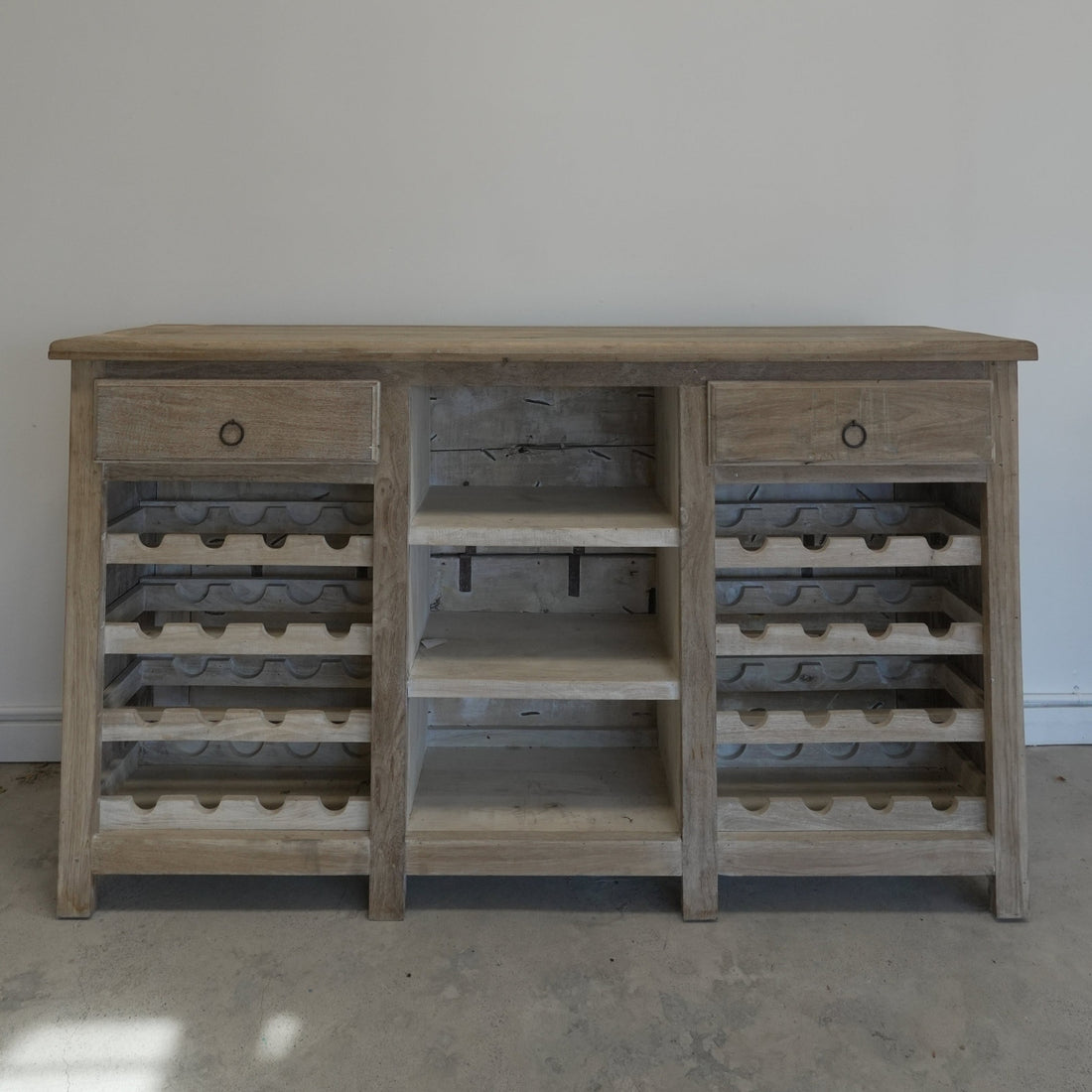 Indian Teak Wood Wine Rack