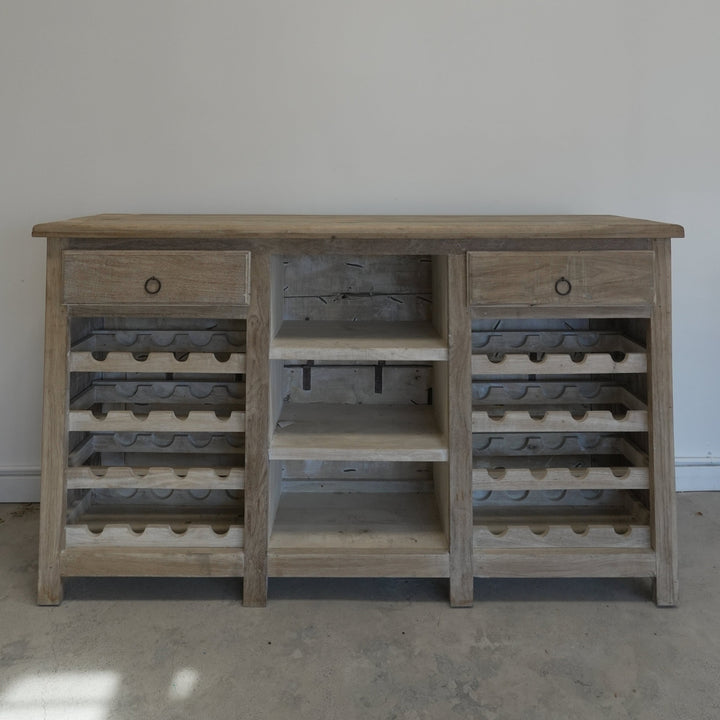Indian Teak Wood Wine Rack