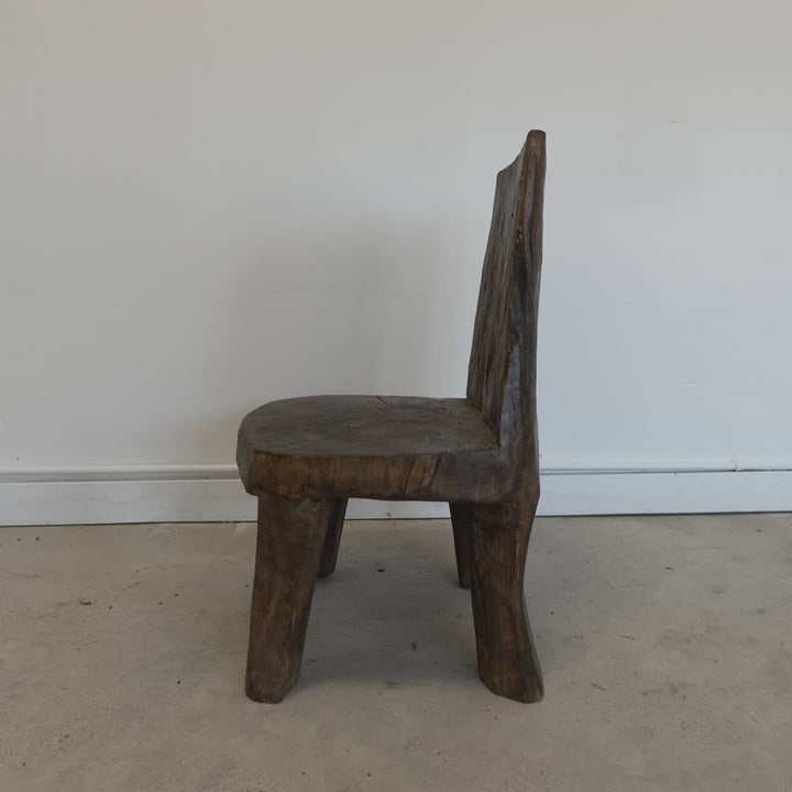Vintage Nagaland Wood Chair - Trouvaille Imports