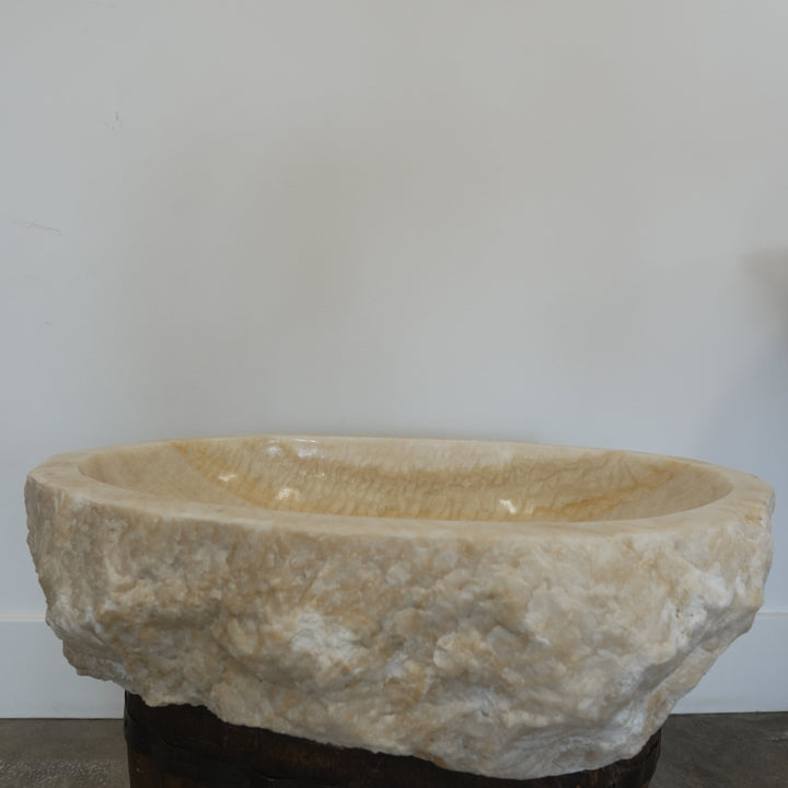 Hand Carved Onyx Sink - Trouvaille Imports
