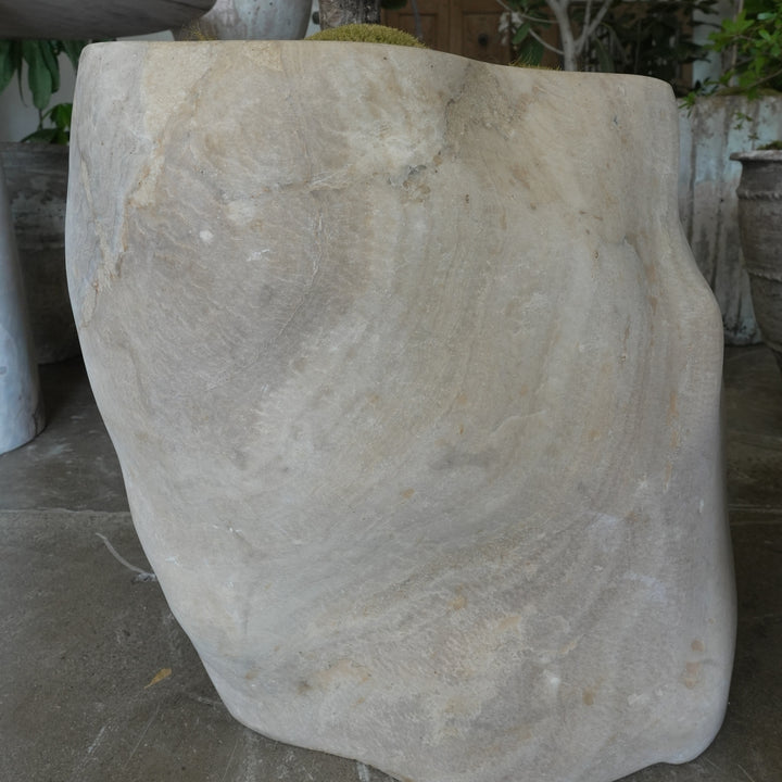 Hand Carved Onyx Planter - Trouvaille Imports