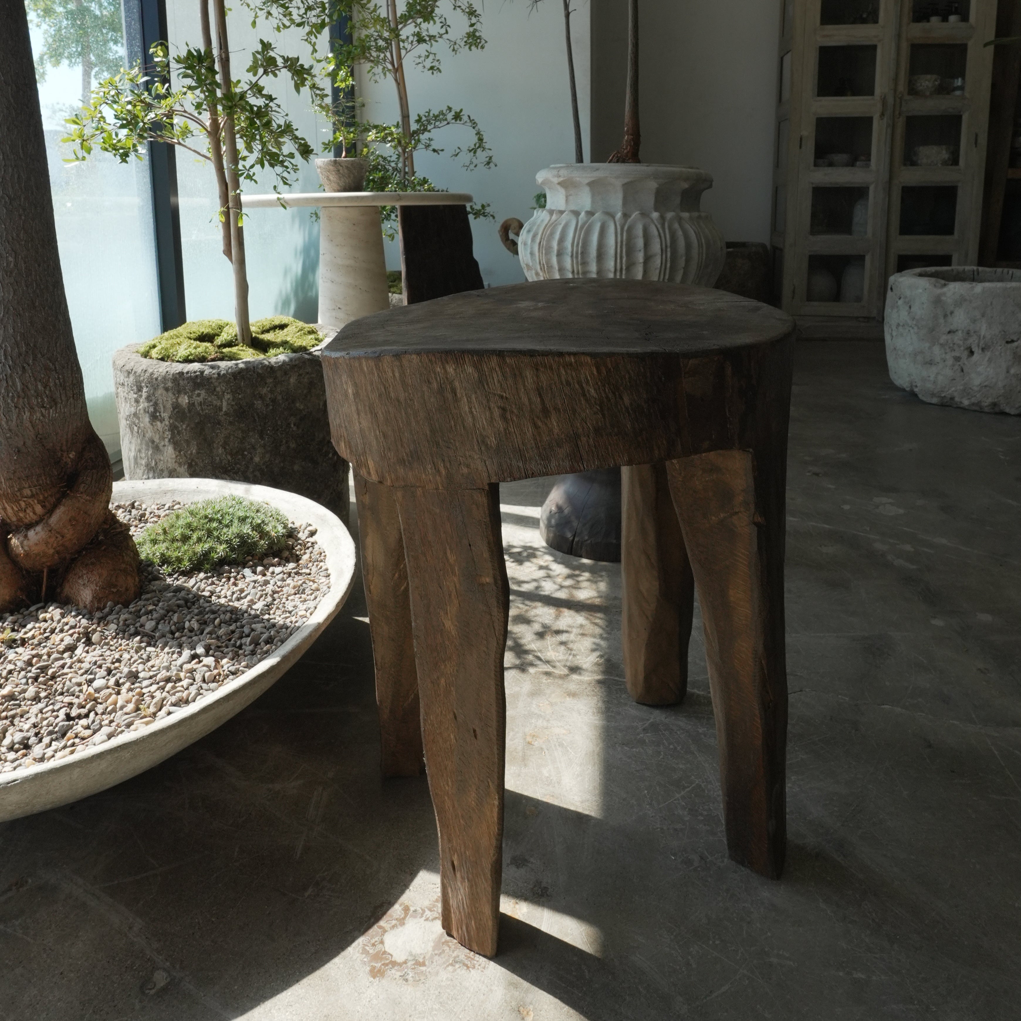 Vintage Primitive Indonesian Side Table - Trouvaille Imports