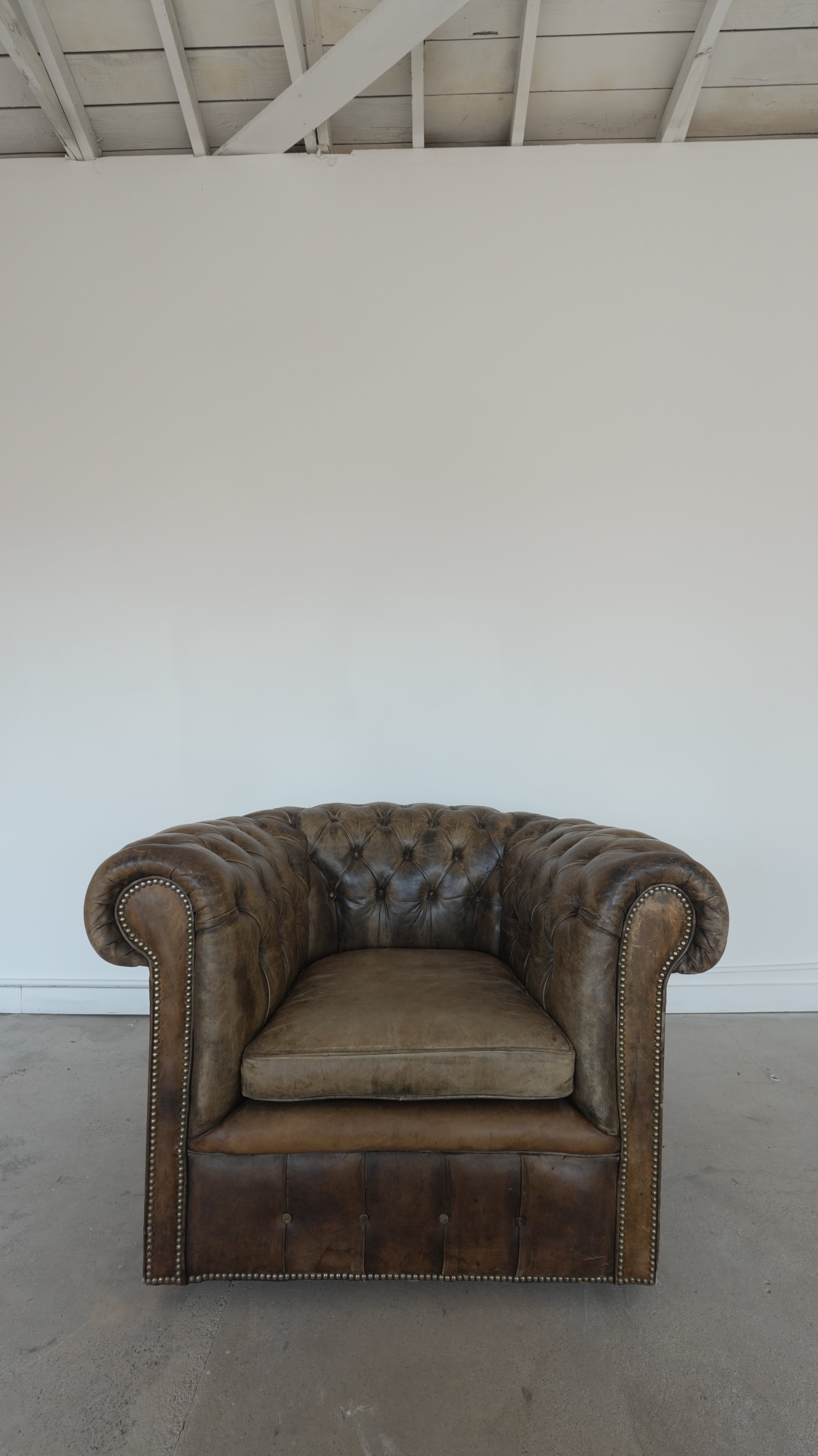 Vintage Chesterfield Leather Chair Set - Trouvaille Imports