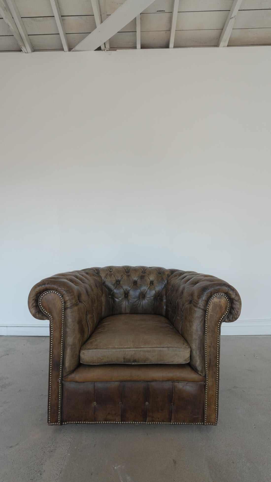 Vintage Chesterfield Leather Chair Set - Trouvaille Imports