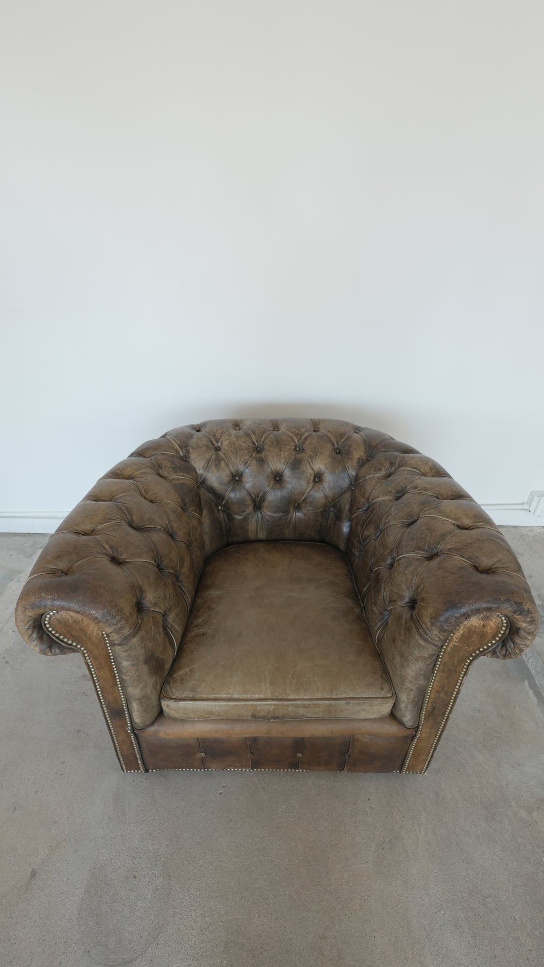 Vintage Chesterfield Leather Chair Set - Trouvaille Imports