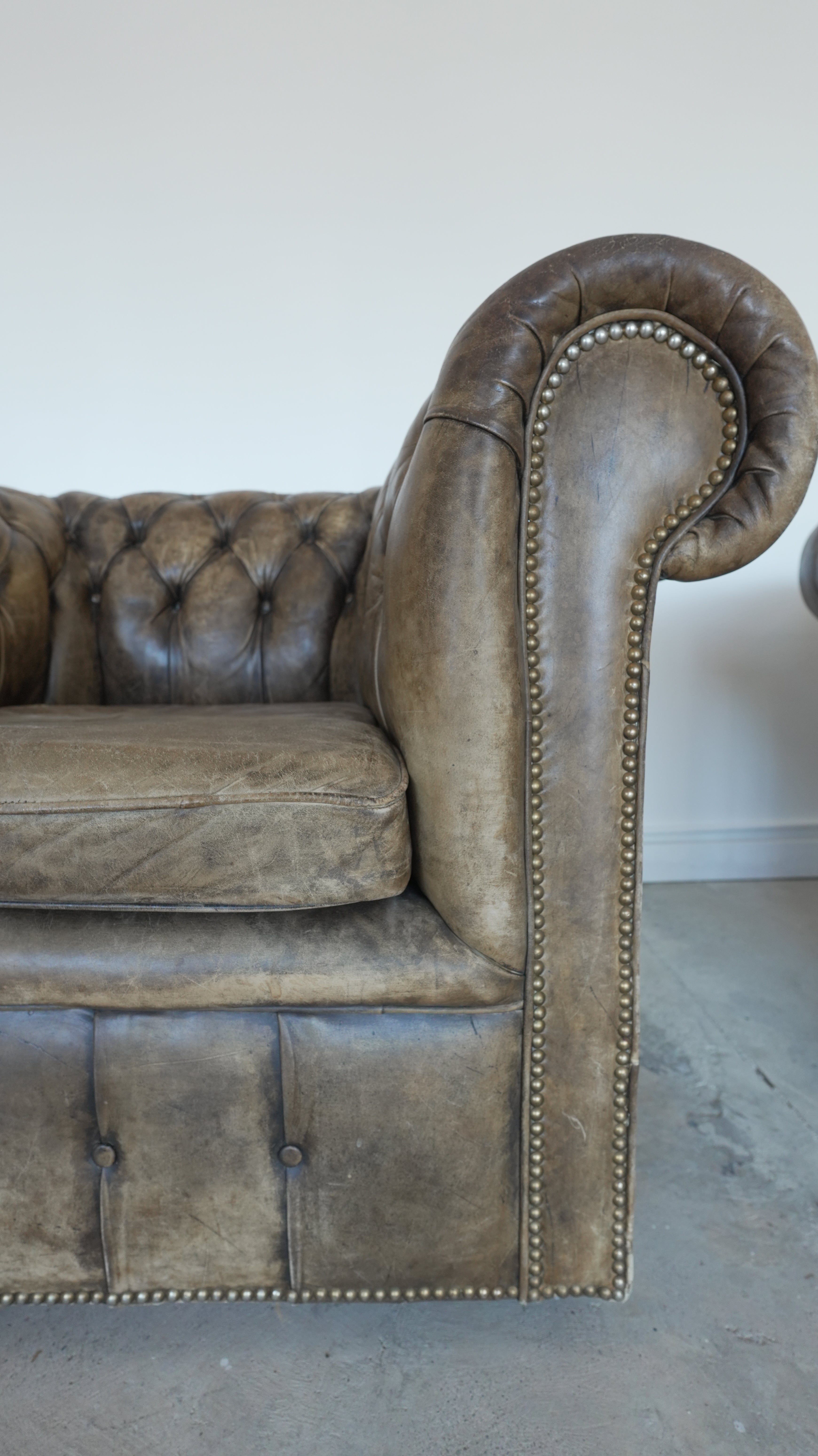 Vintage Chesterfield Leather Chair Set - Trouvaille Imports