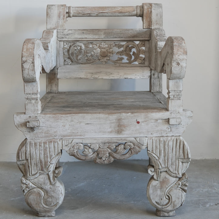 Vintage Indian Teak Wood Chair - Trouvaille Imports