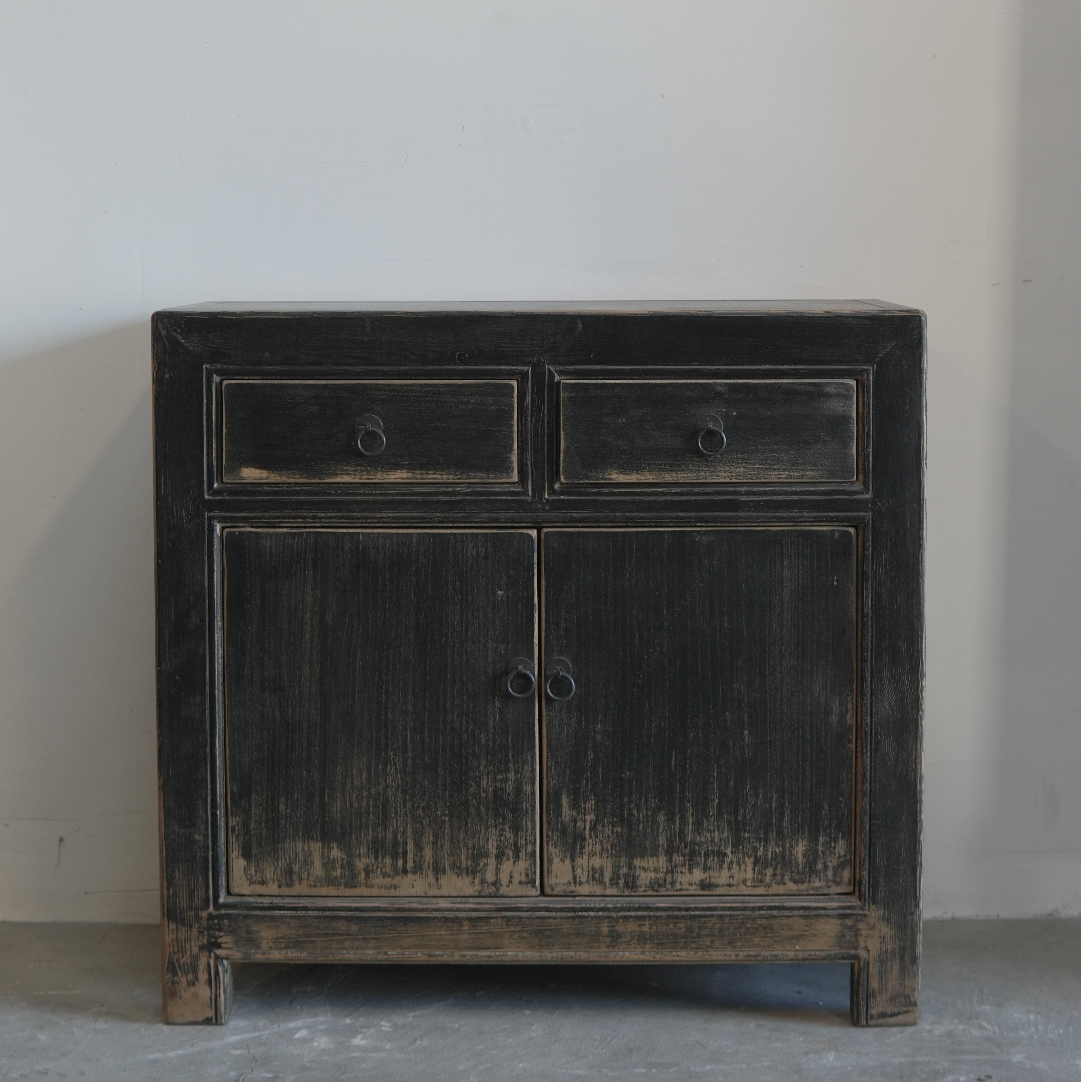 Stained Elm Wood Cabinet - Trouvaille Imports