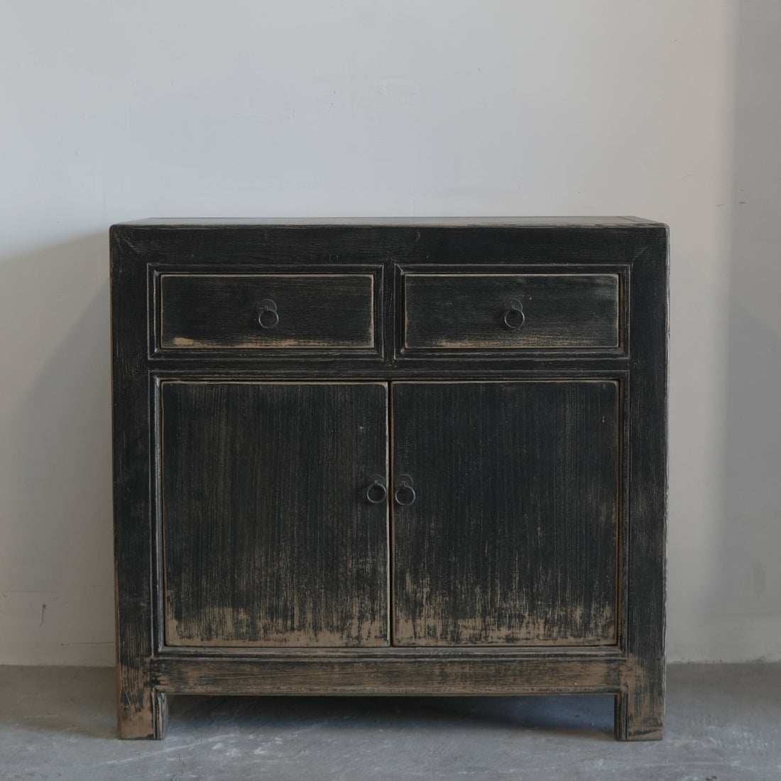 Stained Elm Wood Cabinet - Trouvaille Imports