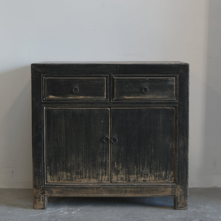 Stained Elm Wood Cabinet - Trouvaille Imports