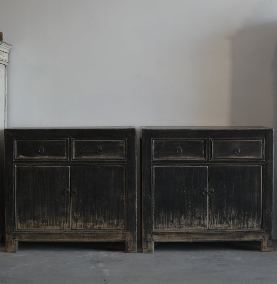 Stained Elm Wood Cabinet - Trouvaille Imports
