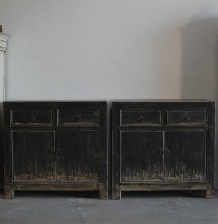 Stained Elm Wood Cabinet - Trouvaille Imports