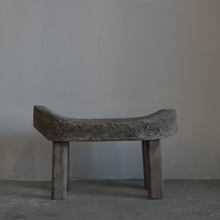 Indian Teak Wood Seat - Trouvaille Imports