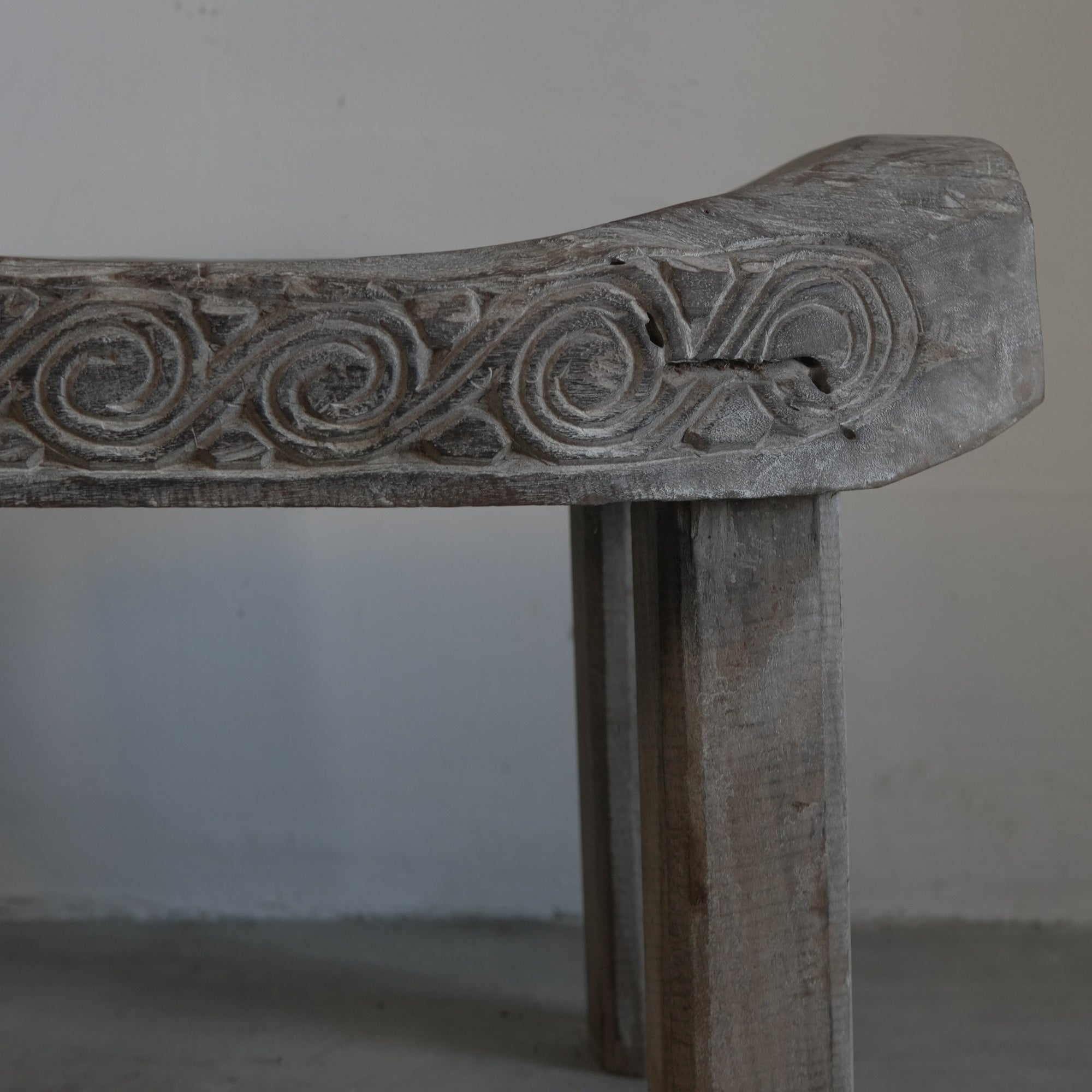 Indian Teak Wood Seat - Trouvaille Imports
