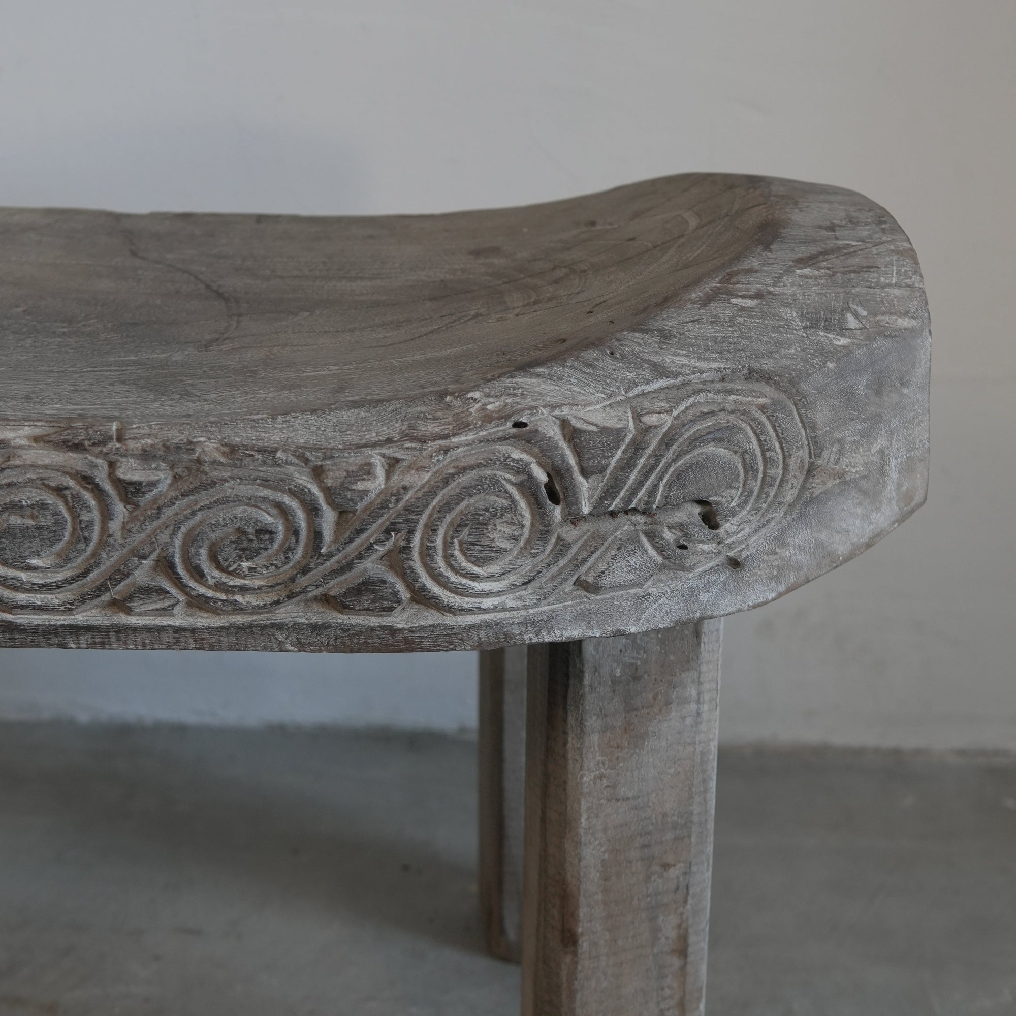 Indian Teak Wood Seat - Trouvaille Imports
