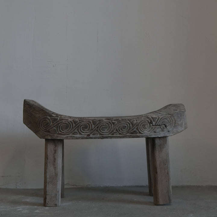 Indian Teak Wood Seat - Trouvaille Imports