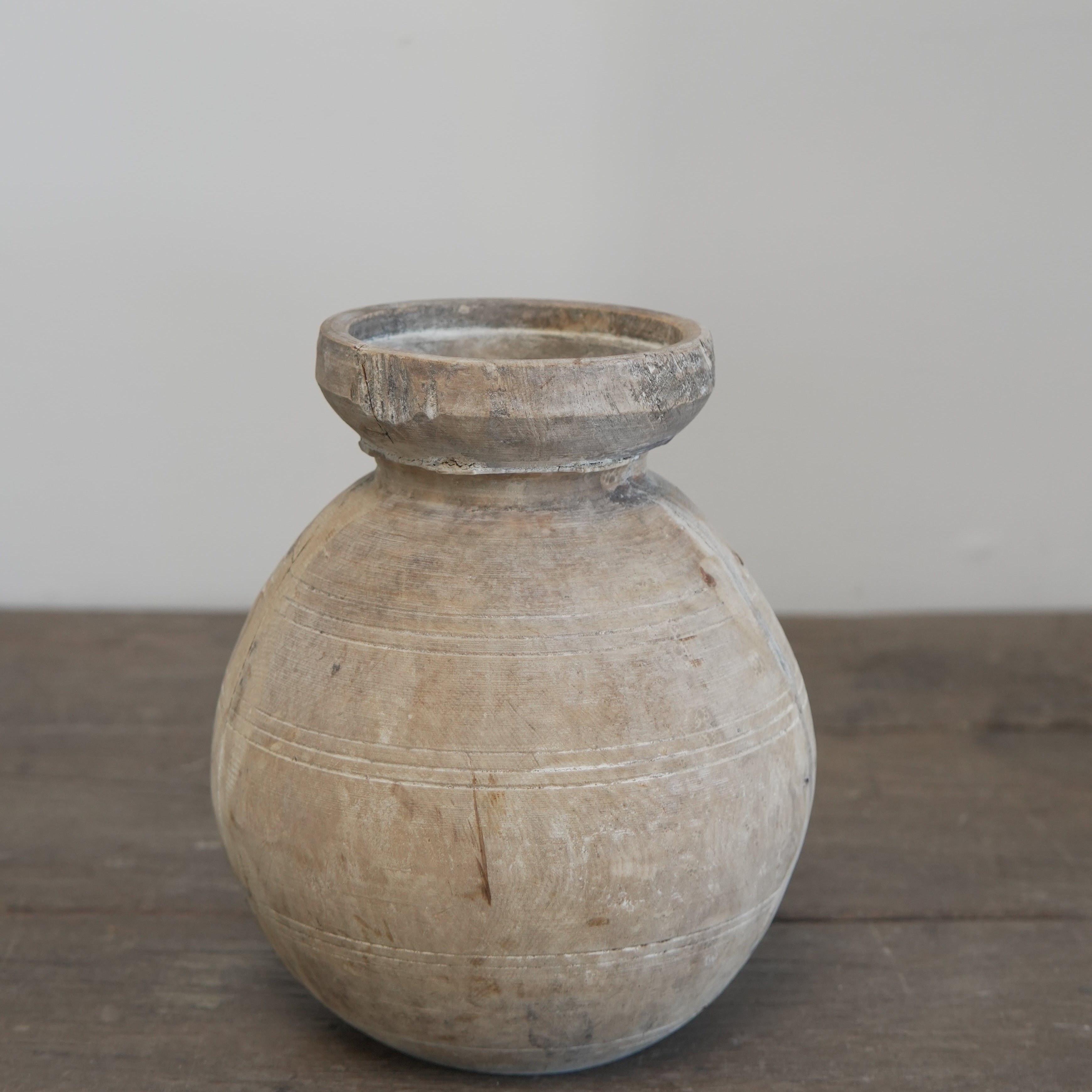 Indian Teak Wood Vase - Trouvaille Imports