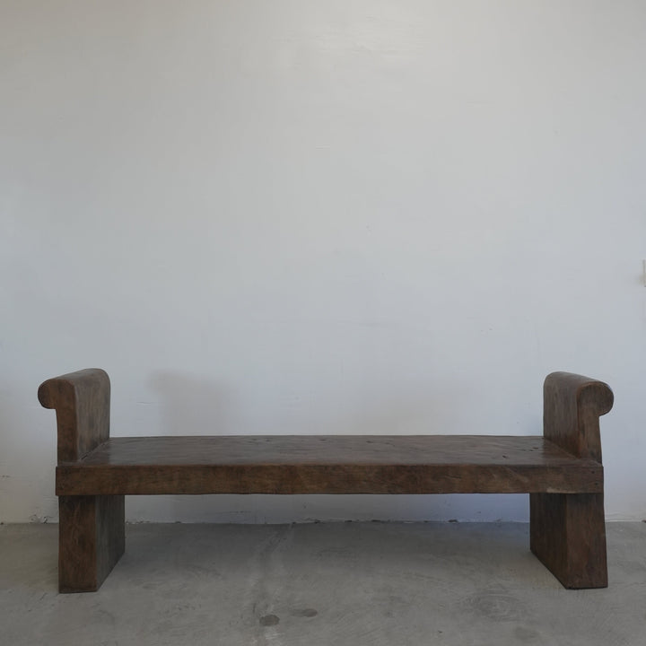 Vintage Indonesian Primitive Wood Bench