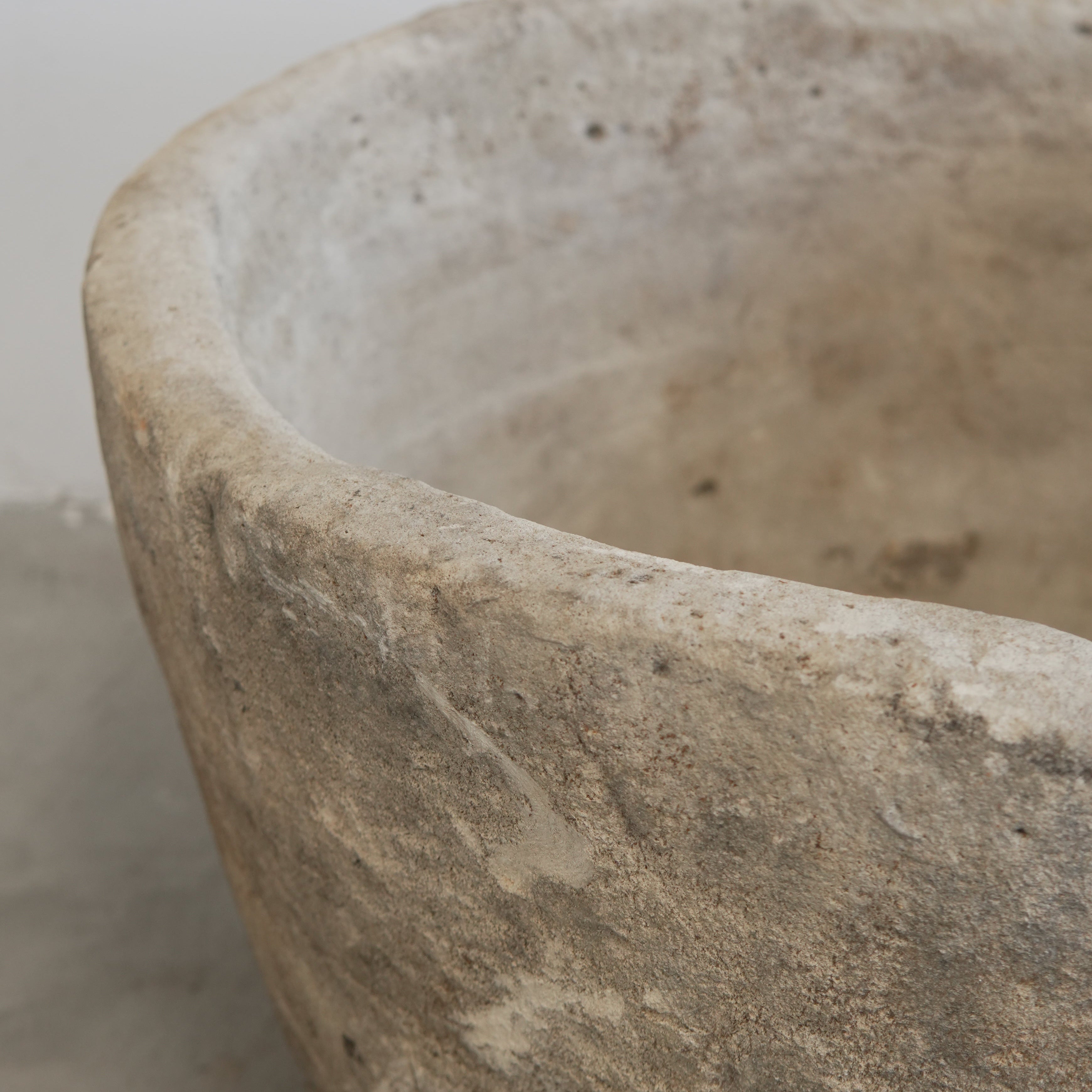 Vintage Limestone Round Trough - 16 Height x 28 Width Round - Trouvaille Imports