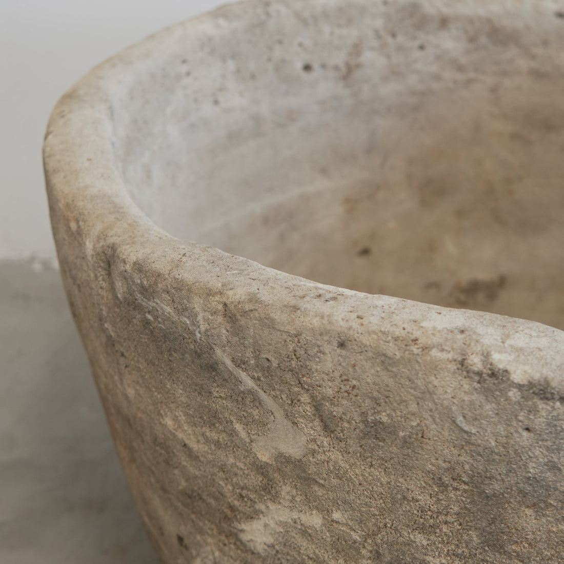 Vintage Limestone Round Trough - 16 Height x 28 Width Round - Trouvaille Imports