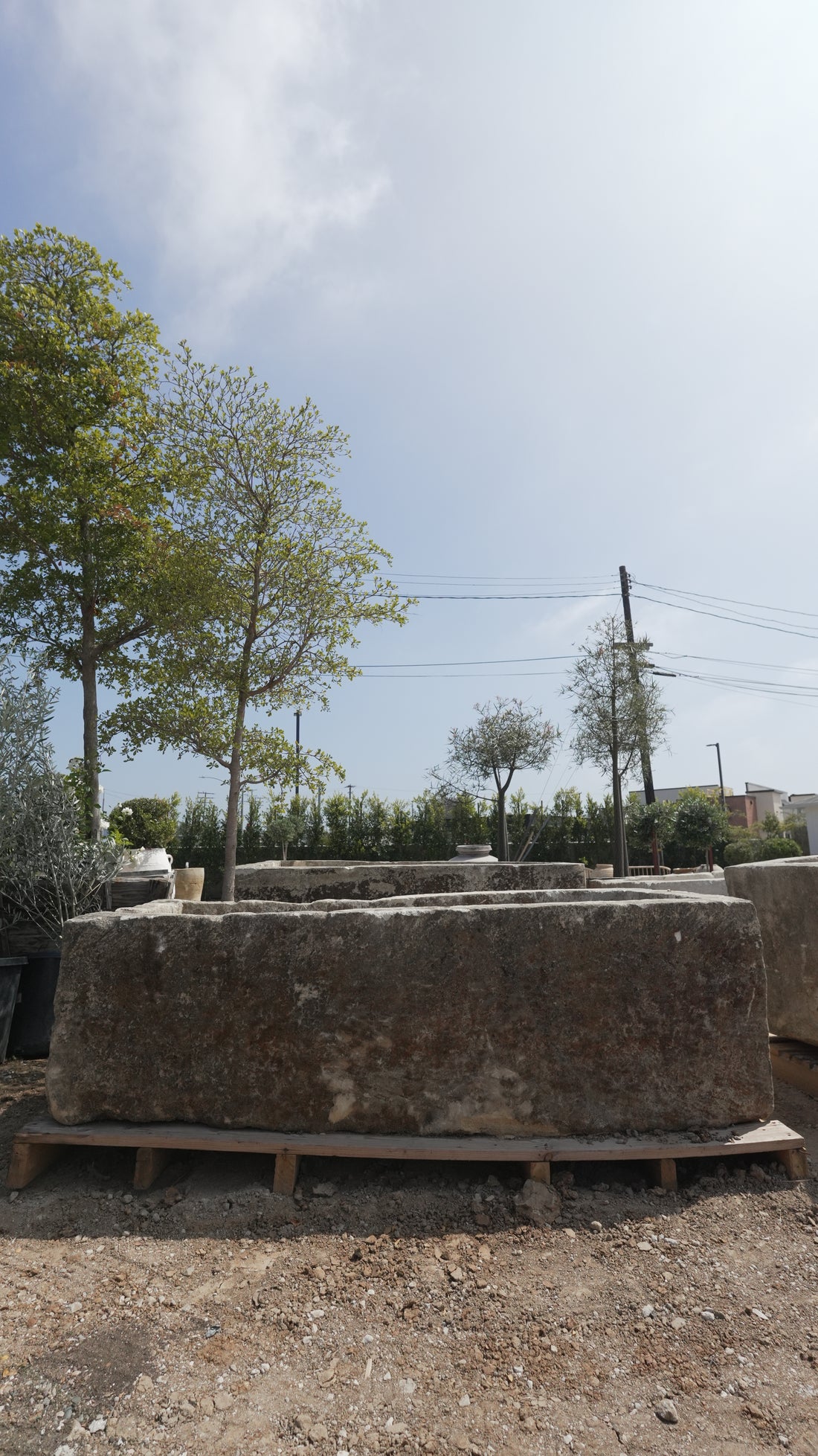 Extra Large Antique Limestone Trough - Trouvaille Imports