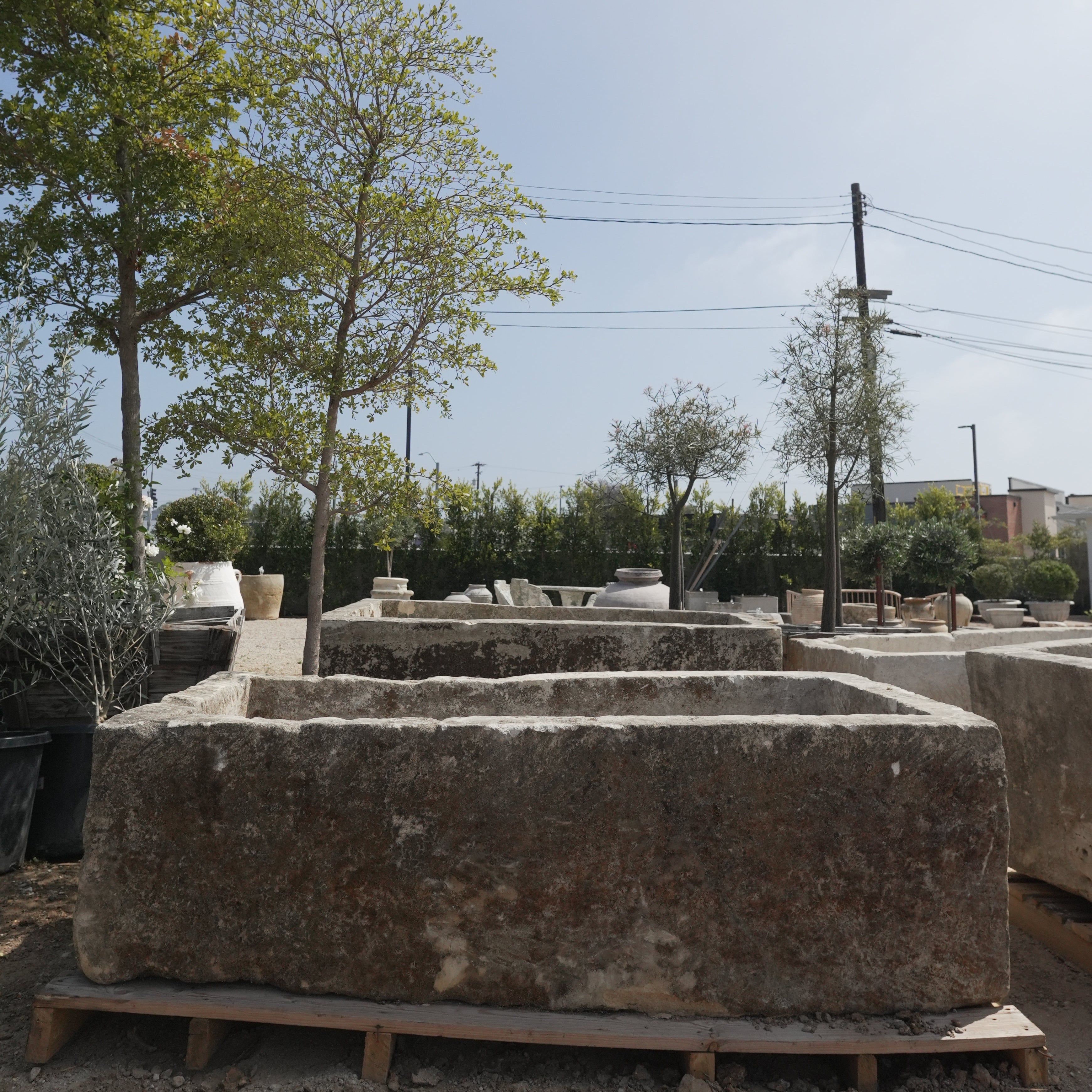 Extra Large Antique Limestone Trough - Trouvaille Imports