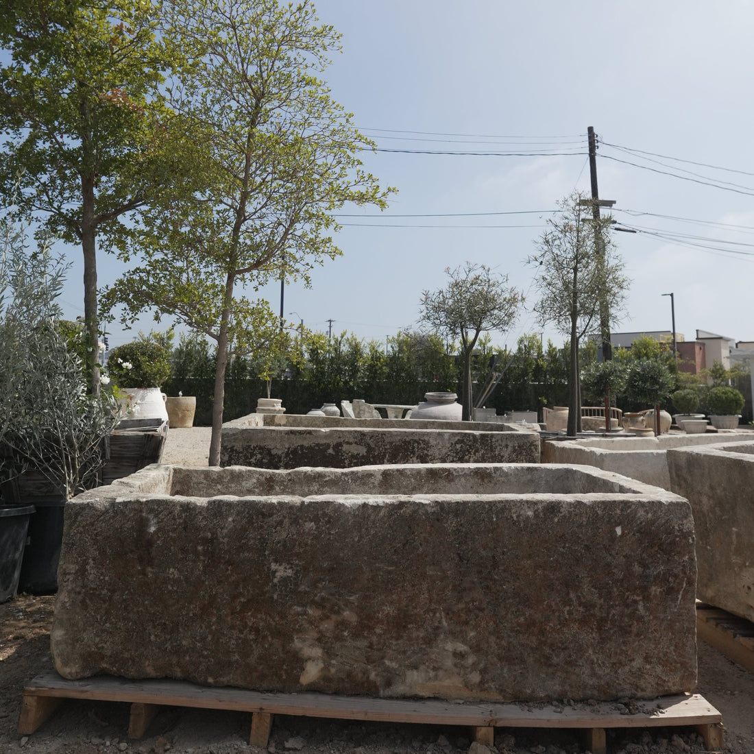 Extra Large Antique Limestone Trough - Trouvaille Imports