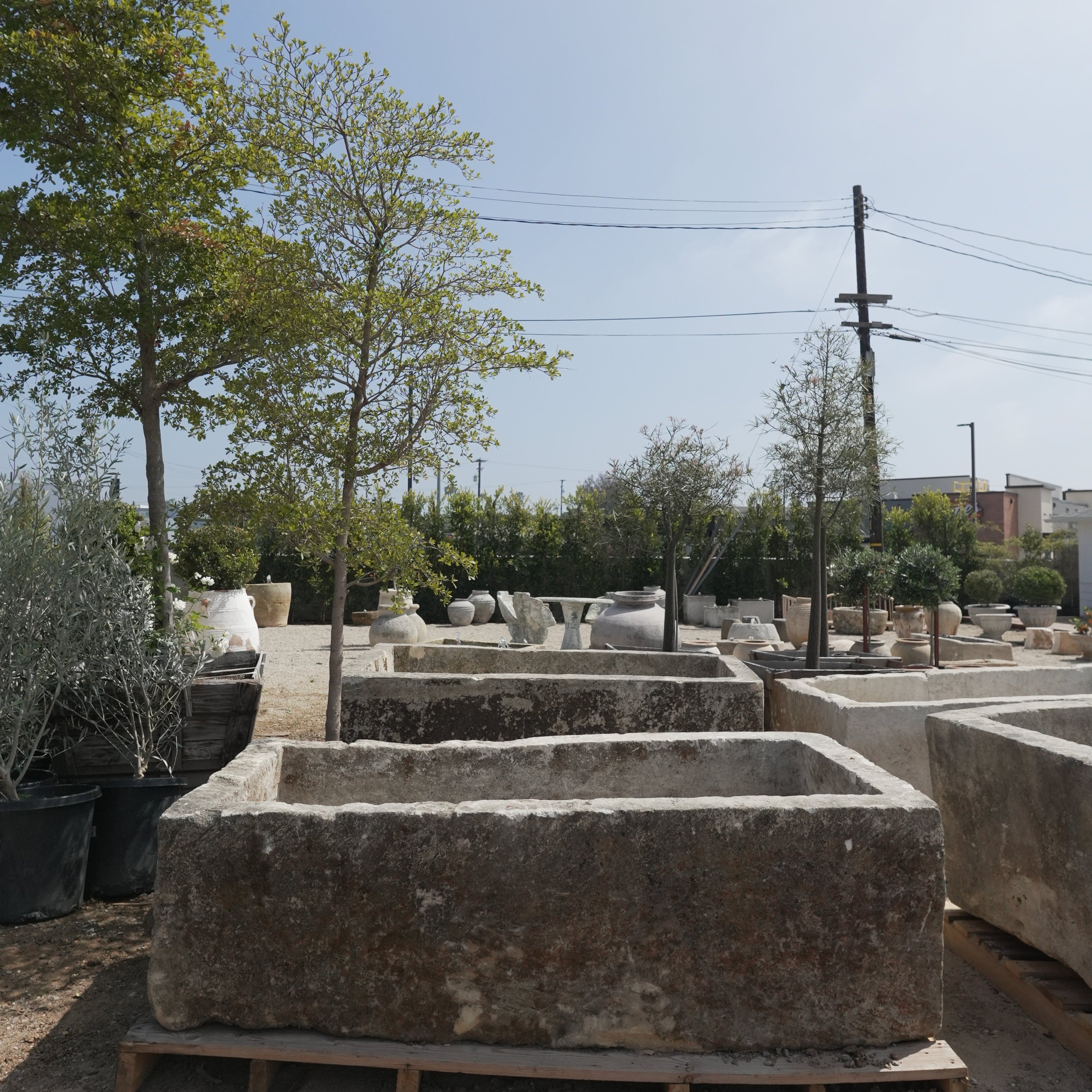 Extra Large Antique Limestone Trough - Trouvaille Imports