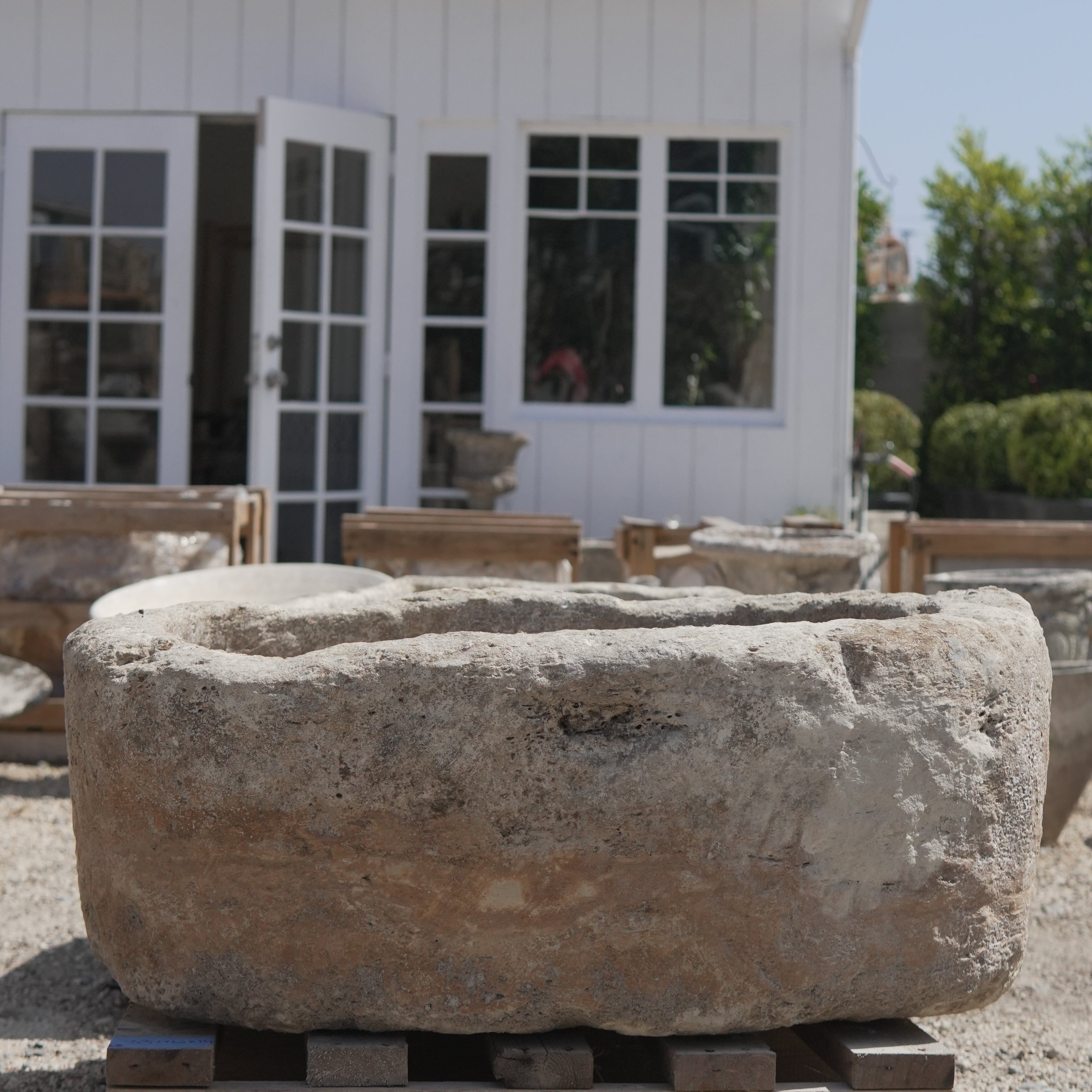 Antique Limestone Trough - Trouvaille Imports
