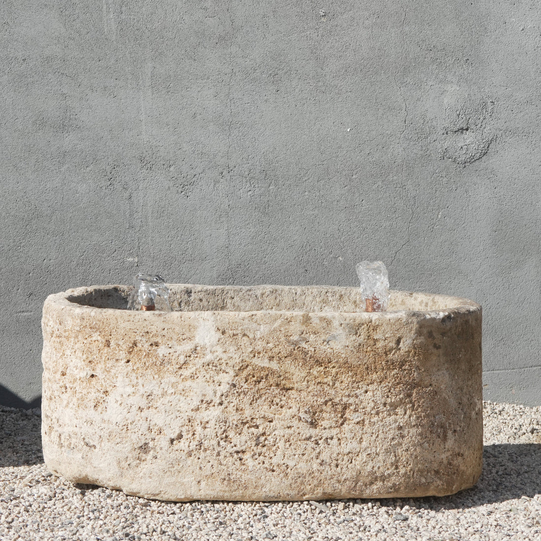 Vintage Limestone Fountain (29 × 19 × 13 in) - Trouvaille Imports