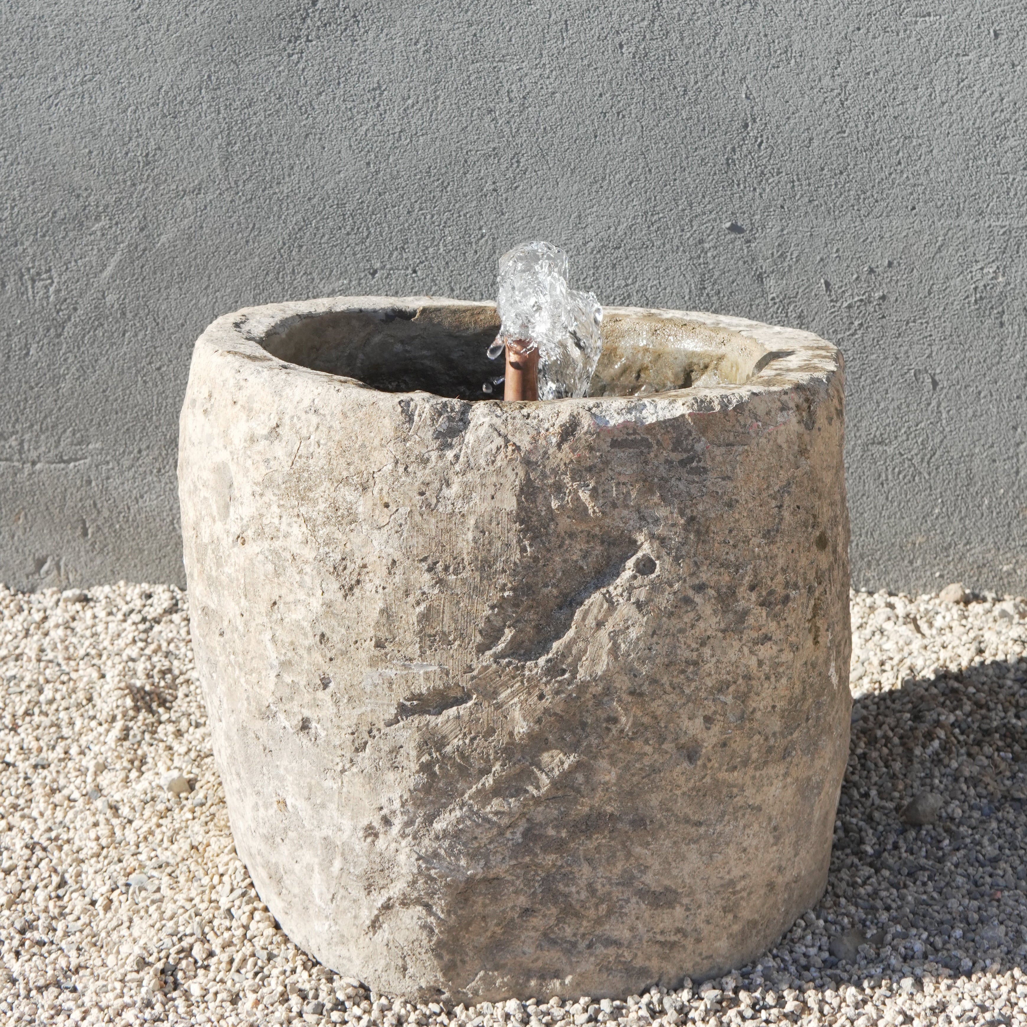 Vintage Limestone Fountain (19 × 19 × 17 in)
