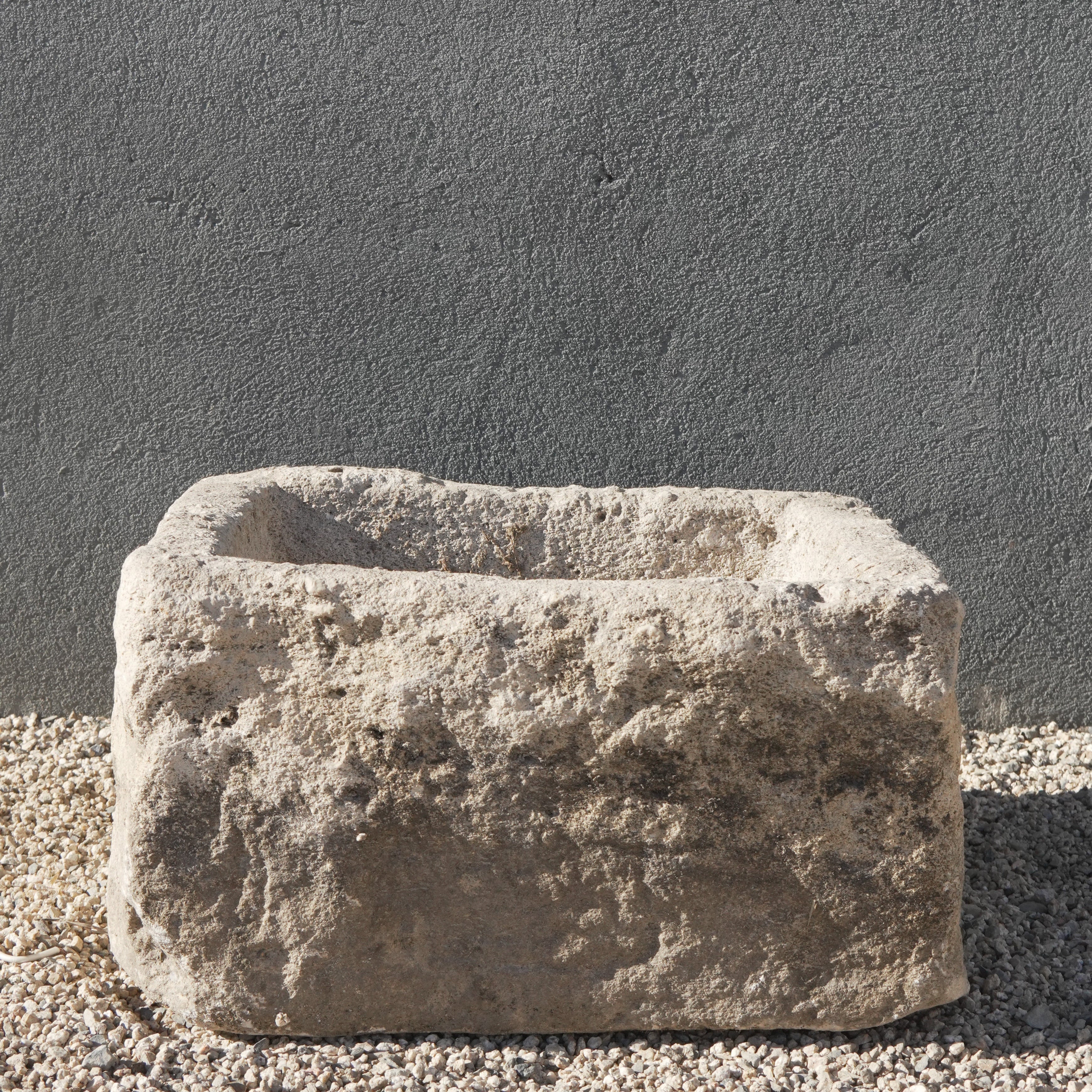 Vintage Limestone Planter (19 × 17 × 11 in)