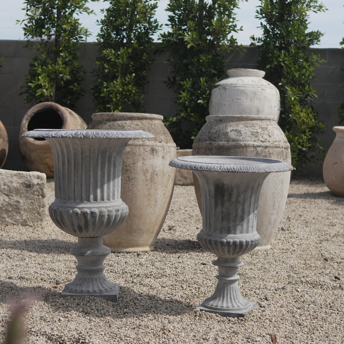Neoclassical Fluted Garden Urn - Trouvaille Imports
