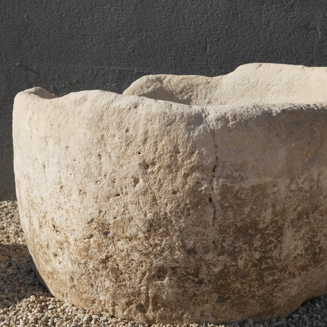 Vintage Limestone Round Trough (25 × 25 × 16 in)