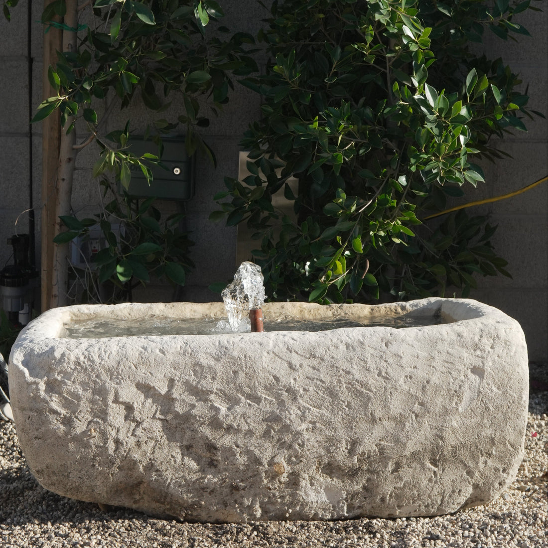 Vintage Limestone Fountain - 14 Height x 35 Length x 18 Width - Trouvaille Imports
