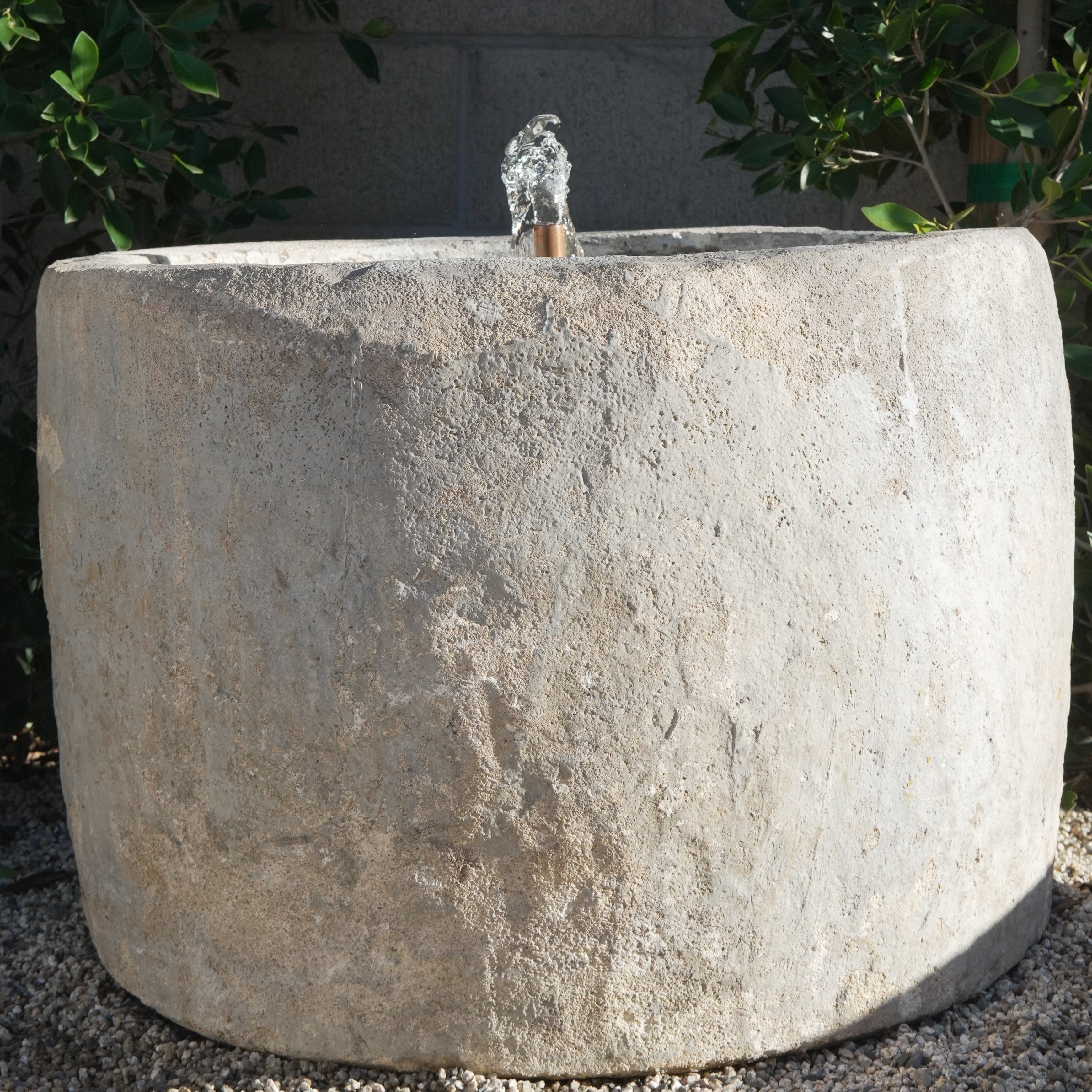 Vintage Limestone Fountain - 20 Height x 28 Round