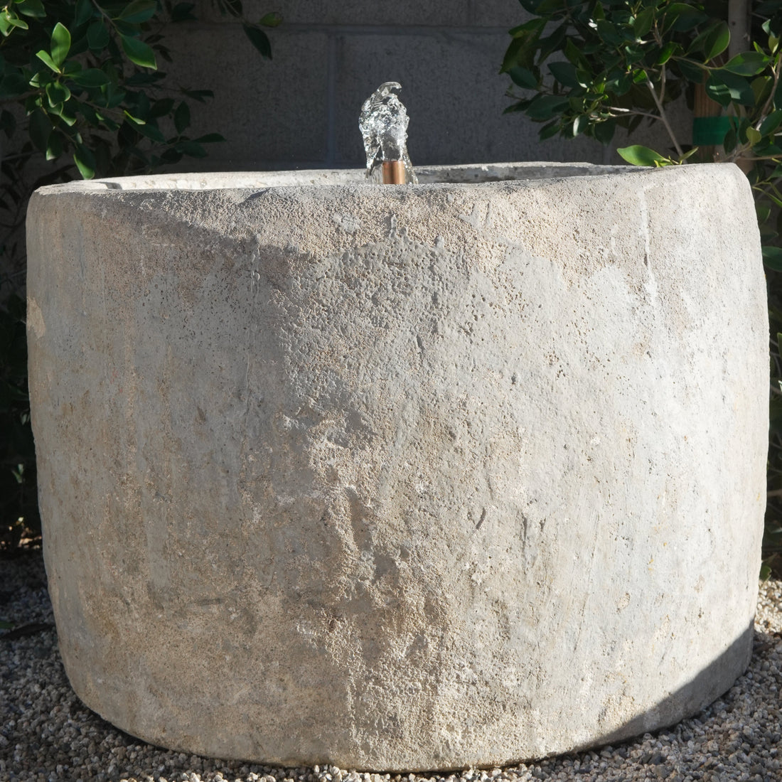 Vintage Limestone Fountain - 20 Height x 28 Round