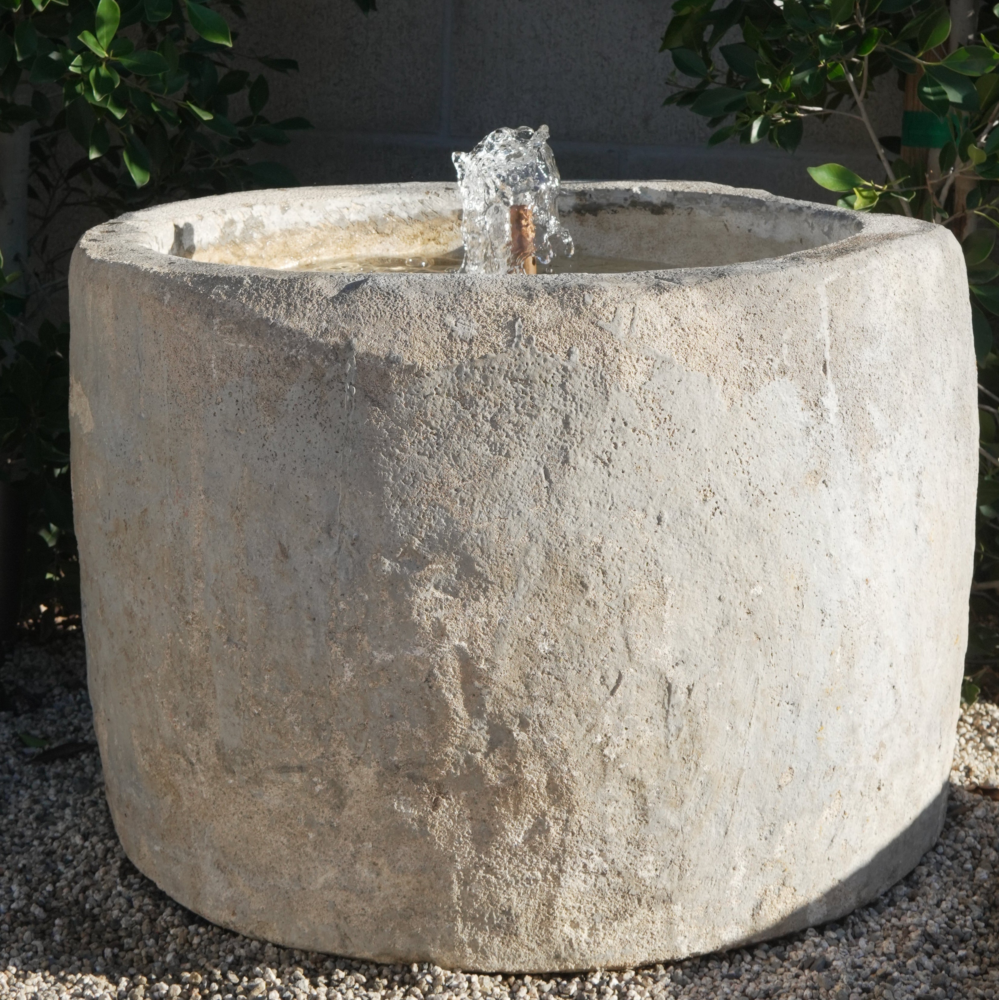 Vintage Limestone Fountain - 20 Height x 28 Round