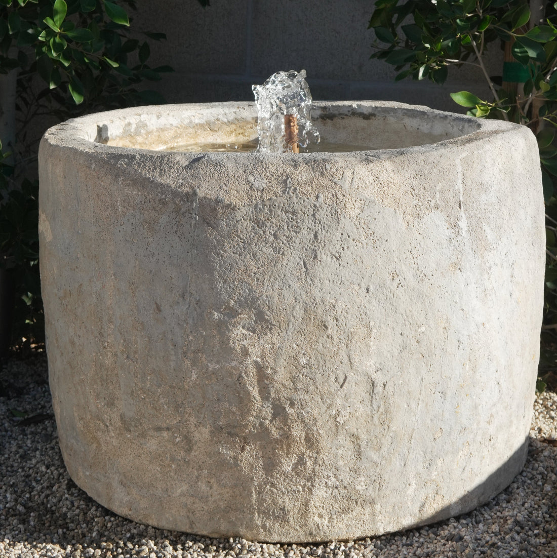 Vintage Limestone Fountain - 20 Height x 28 Round