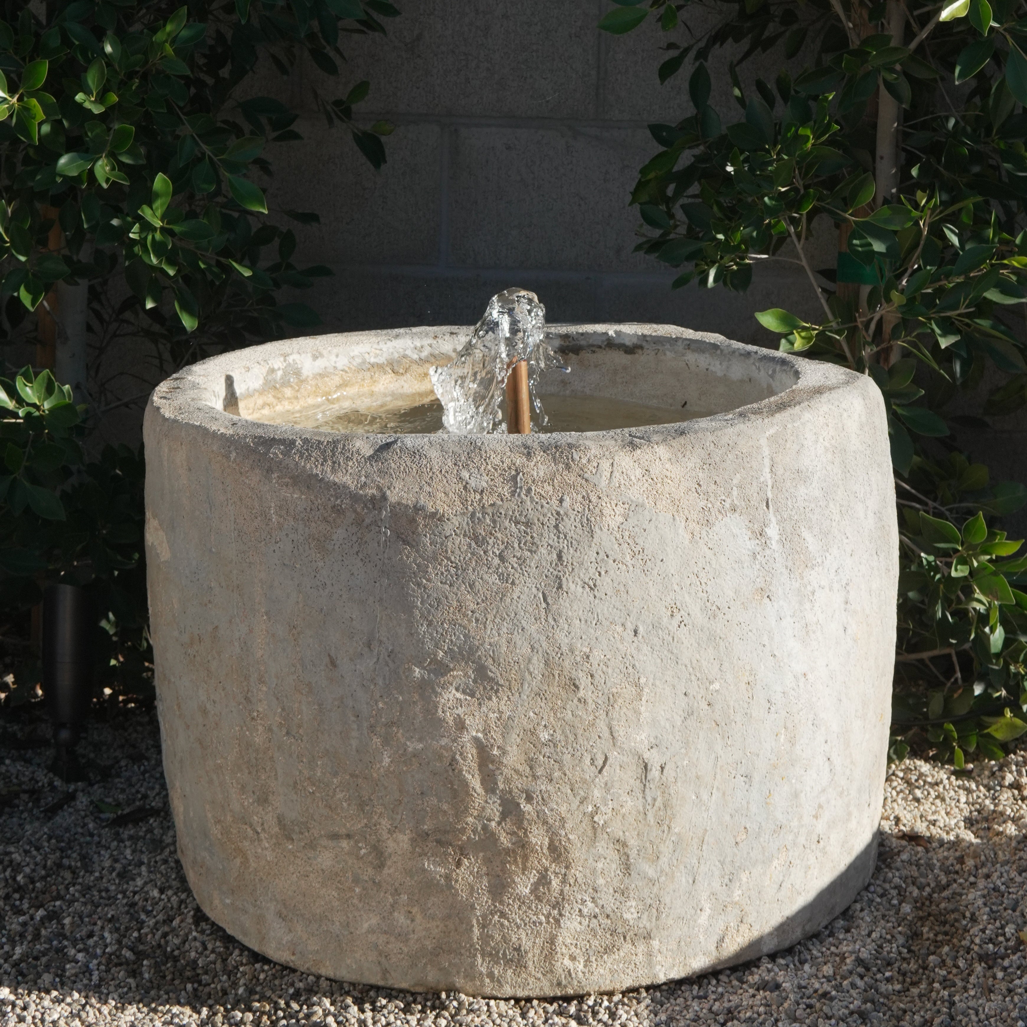 Vintage Limestone Fountain - 20 Height x 28 Round