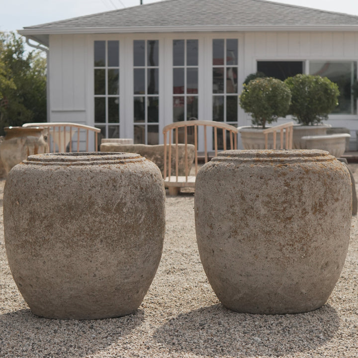 Antique Volcanic Indonesian Stone (PAIR) - Trouvaille Imports