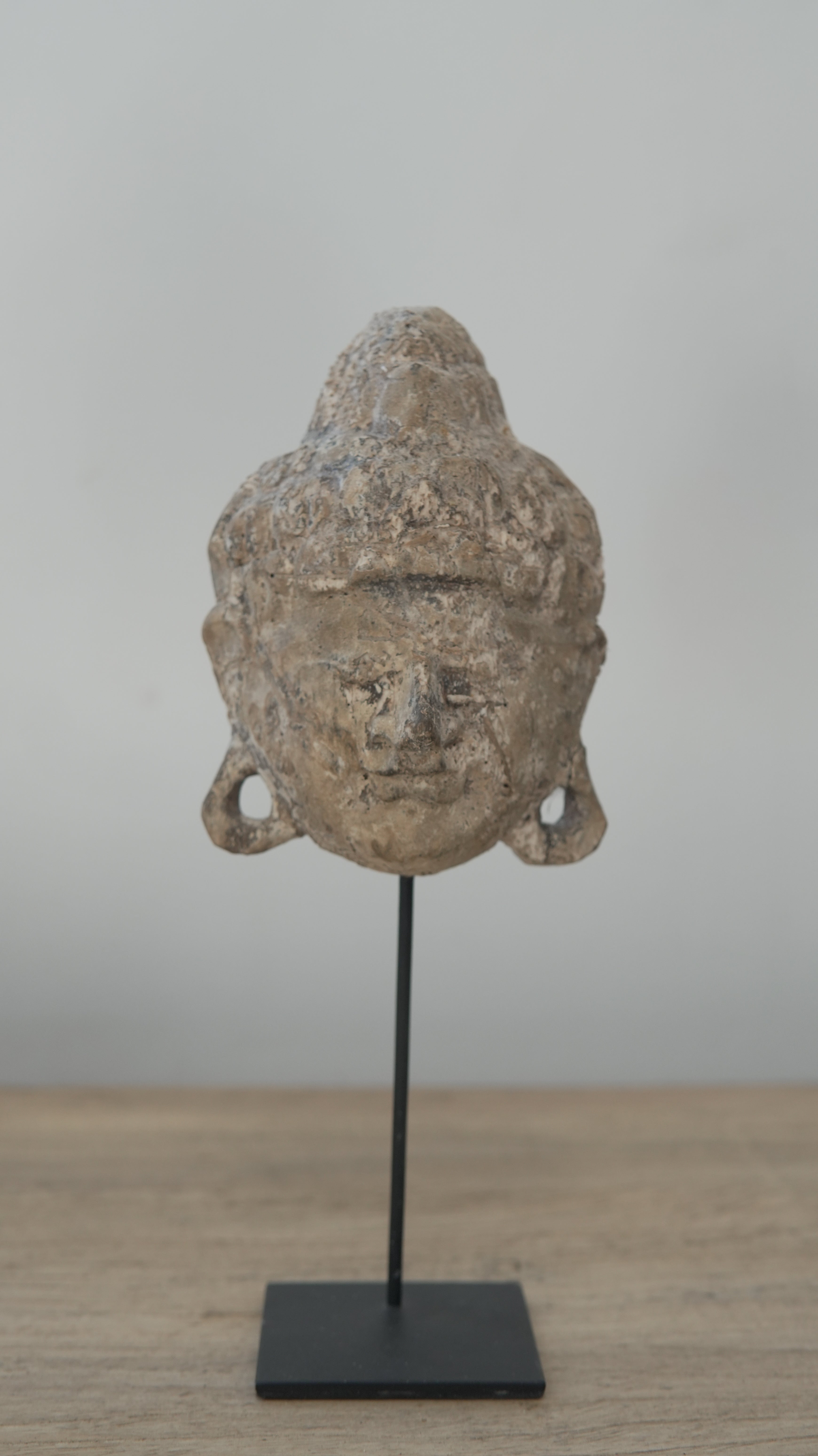 Handmade Wood Buddha Head Statue (Small) - Trouvaille Imports