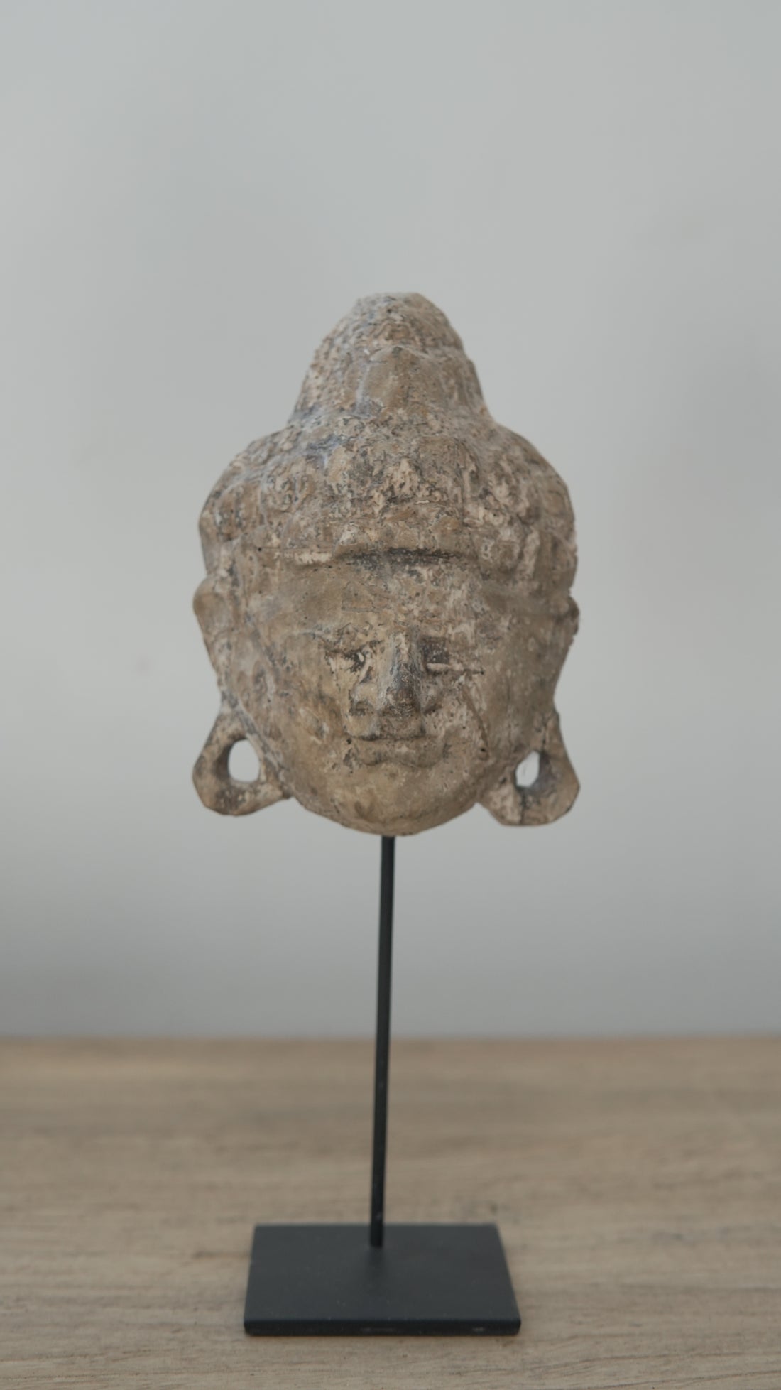 Handmade Wood Buddha Head Statue (Small) - Trouvaille Imports