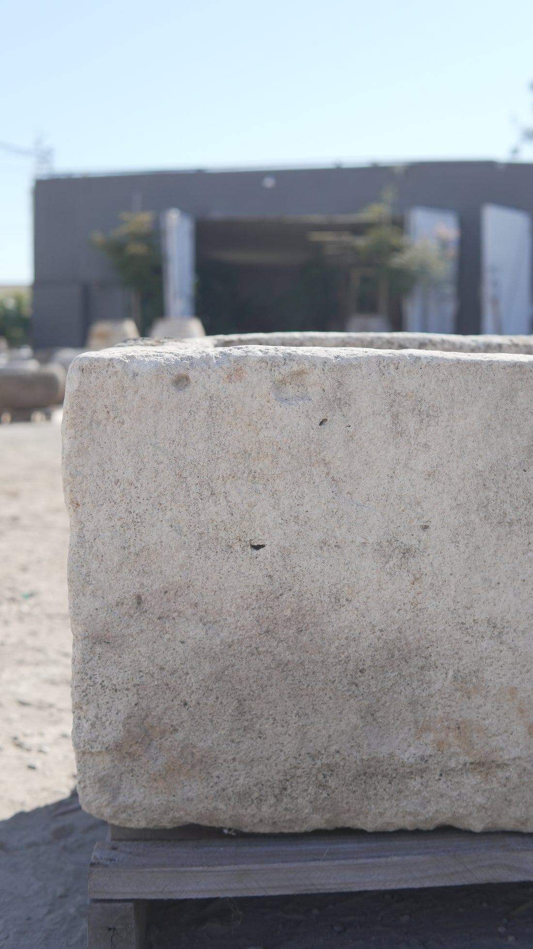 Vintage Limestone Rectangular Trough - Trouvaille Imports