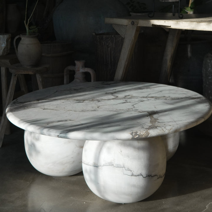 Sicily 3 Ball Marble Coffee Table - Trouvaille Imports