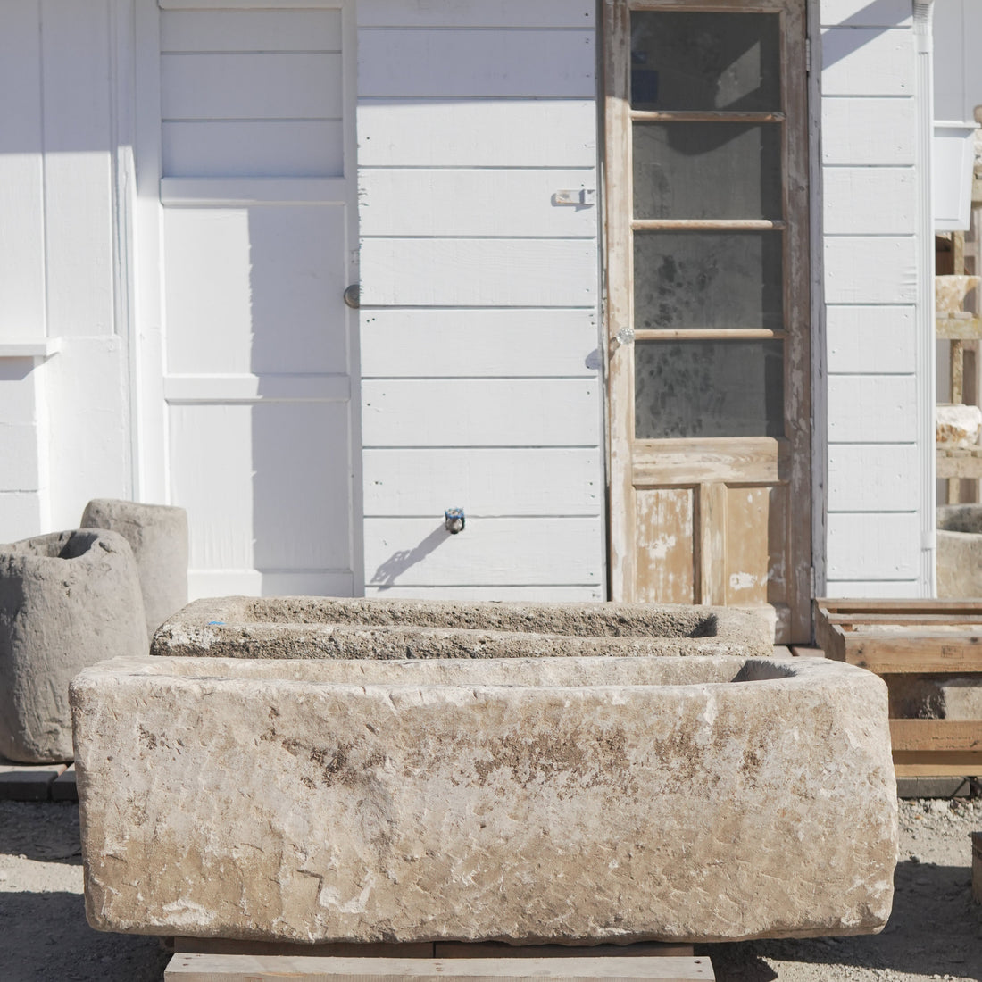 Antique Limestone Rectangular Trough - Trouvaille Imports